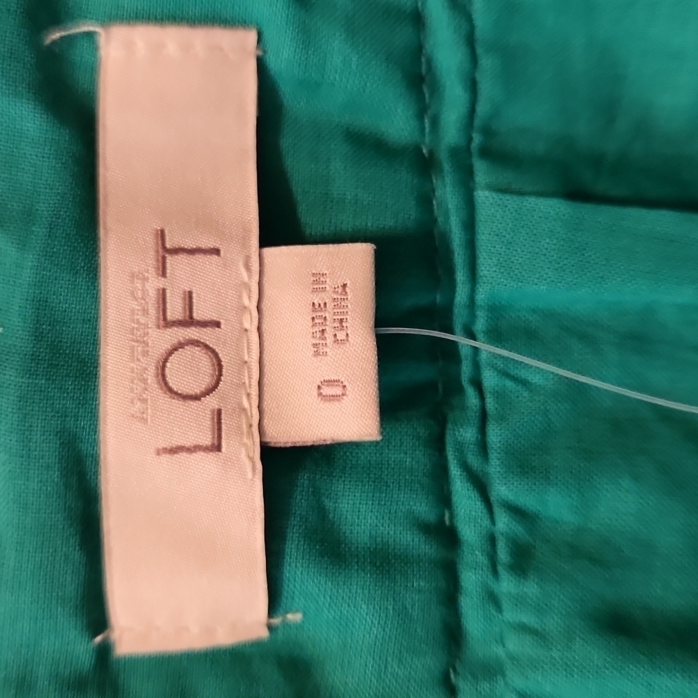 Loft Green Eyelet Pencil Skirt Size 0 NWOT - Picture 11 of 14